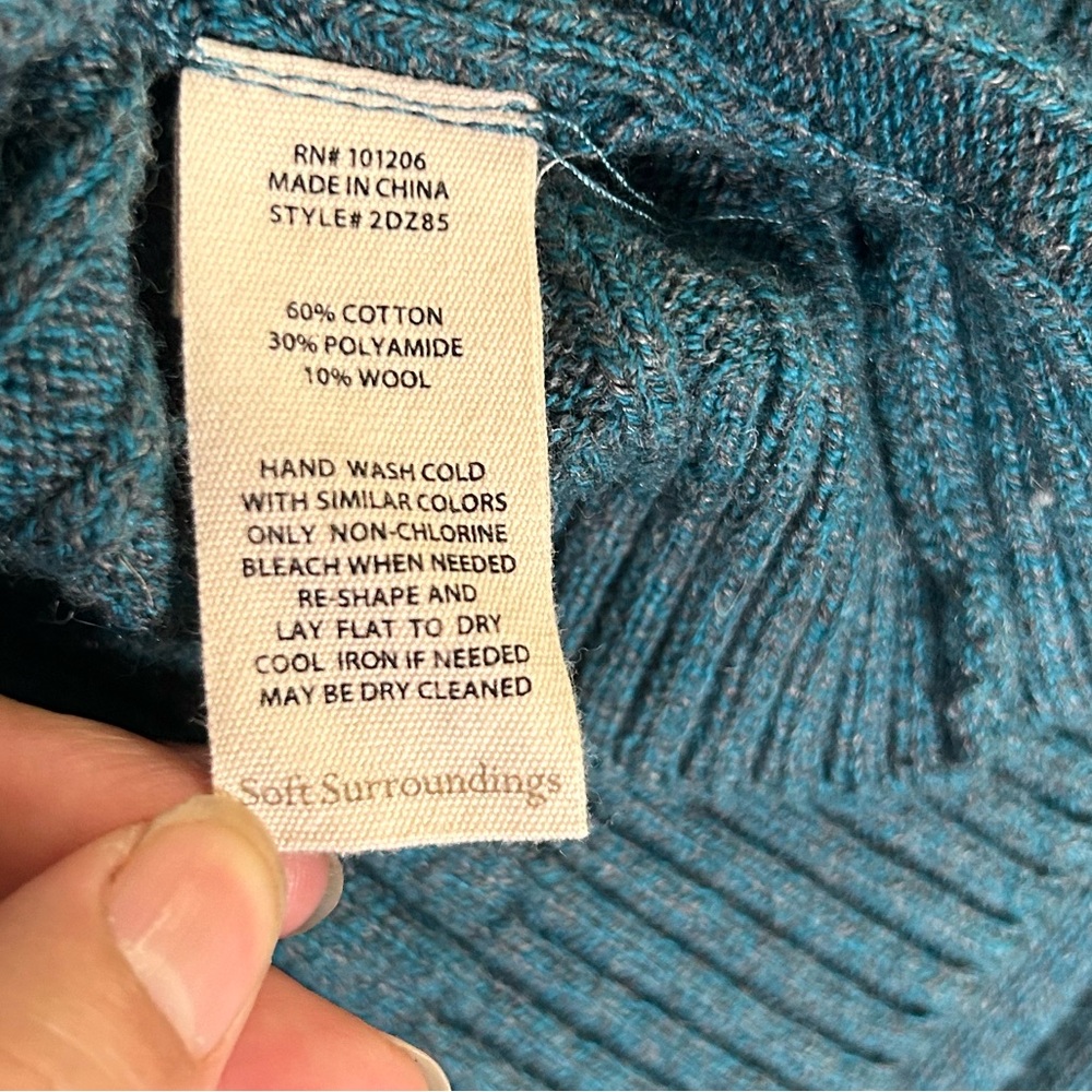 J.Jill wool blend double zipper cable knit sweater - Picture 8 of 12